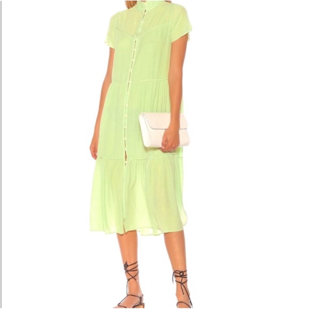 Rag & Bone XS Lime Maxi Dress Lightweight